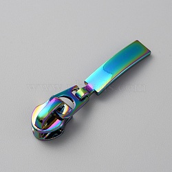 #5 Zinc Alloy Replacement Zipper Sliders, for Luggage Suitcase Backpack Jacket Bags Coat, Rectangle, Rainbow Color, 4.6x1x0.95cm(FIND-WH0021-22RC-02)