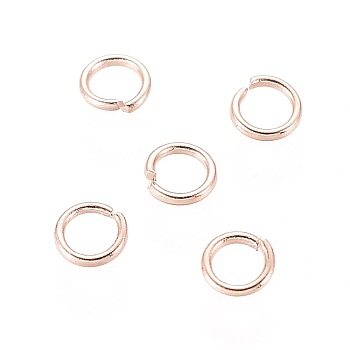 304 Stainless Steel Open Jump Rings, Rose Gold, 24 Gauge, 3x0.5mm, Inner Diameter: 2mm