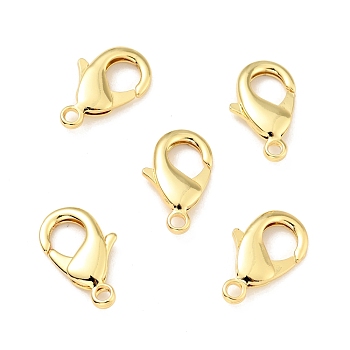 Brass Lobster Claw Clasps, Parrot Trigger Clasps for Jewelry Making Findings, Cadmium Free & Lead Free, Long-Lasting Plated, Real 18K Gold Plated, 19x10x4mm, Hole: 2.5mm