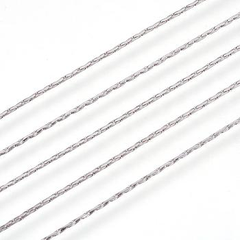 304 Stainless Steel Cardano Chains, Soldered, Stainless Steel Color, 0.8mm