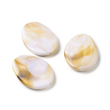 Opaque Acrylic Beads, Teardrop, Goldenrod, 39.5x29x7.2mm, Hole: 1.8mm, about 90pcs/500g