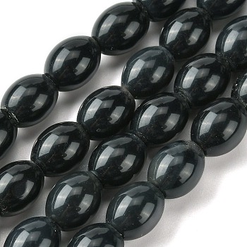 Natural Black Onyx Beads Strands, Dyed & Heated, Rice, 8~8.5x9.5~10mm, Hole: 1mm, about 40pcs/strand, 15.59~15.75''(39.6~40cm)