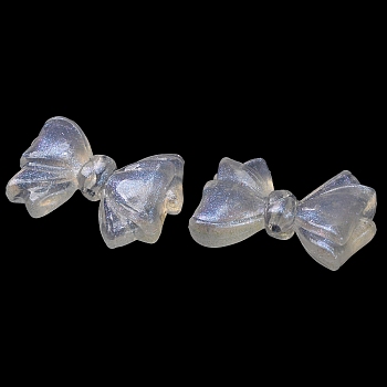 Luminous Transparent Acrylic Beads, Glow in the Dark, Bowknot, Clear, 20.5x29.5x8mm, Hole: 2mm