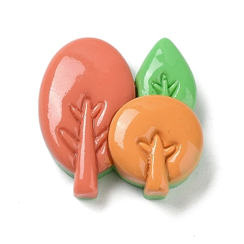 Autumn Theme Opaque Resin Cabochons, Cartoon Cabochons, Tree, 22x21x7mm