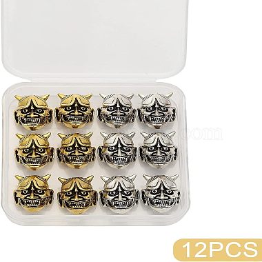 chgcraft 12pcs 2 couleurs perles européennes en alliage(FIND-CA0005-50)-3