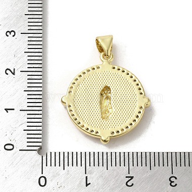 Brass Pave Shell Pendants(KK-I708-16L-G)-3