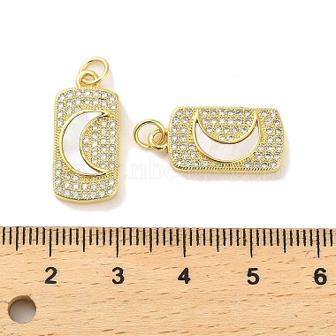 Brass Micro Pave Cubic Clear Zirconia Pendants(KK-K365-26G)-3