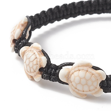 Synthetic Turquoise(Dyed) Tortoise Braided Bead Bracelet for Women(BJEW-TA00225-02)-2