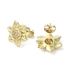 Brass Micro Pave Clear Cubic Zirconia Stud Earrings(EJEW-A036-02G)-2