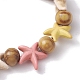 Beach Starfish Dyed Synthetic Turquoise Stretch Bracelets(BJEW-JB10295-02)-4