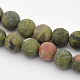 Frosted Round Natural Unakite Beads Strands(G-E302-107-4mm)-1