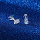 Clous d'oreilles en argent sterling plaqué rhodium 925 avec micro pavé de zircone cubique pour femme(EJEW-P231-02P)-2