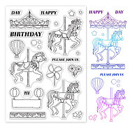 PVC Plastic Stamps, for DIY Scrapbooking, Photo Album Decorative, Cards Making, Stamp Sheets, Horse Pattern, 16x11x0.3cm(DIY-WH0167-56-231)