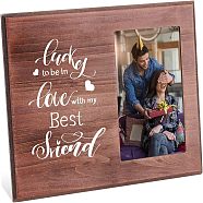 Olycraft MDF Photo Frames, Glass Display Pictures, for Tabletop Display Photo Frame, Rectangle with Word, Saddle Brown, 19.5x25.4x1.35cm(DJEW-OC0001-05F)