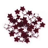 Flocky Acrylic Cabochons, Star, Dark Red, 9x9x2mm(X-OACR-I001-H06)