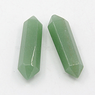 Natural Green Aventurine Beads, Healing Stones, Reiki Energy Balancing Meditation Therapy Wand, No Hole/Undrilled, Double Terminated Point, 28~35x8mm(G-D439-02)