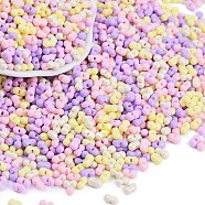 Glass Seed Beads, Round Hole, Peanut, Lilac, 3.5x6x3.5mm, Hole: 0.8mm, about 4500pcs/pound(SEED-K010-03F)