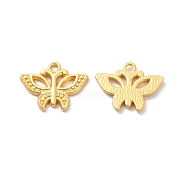 Rack Plating Alloy Pendants, Cadmium Free & Lead Free & Nickle Free, Butterfly Charm, Matte Gold Color, 15.5x19.5x1.5mm, Hole: 1.8mm(FIND-I036-07MG)