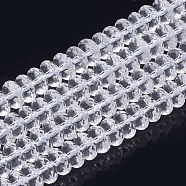 Synthetic Quartz Crystal Beads Strands, Faceted, Rondelle, 9~10x4.5~6mm, Hole: 1.2mm, about 47pcs/strand, 15.5 inch(G-S285-13)