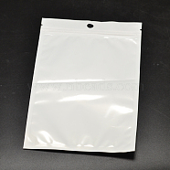 Pearl Film PVC Zip Lock Bags, Resealable Packaging Bags, with Hang Hole, Top Seal, Self Seal Bag, Rectangle, White, 13x8cm(OPP-L001-02-8x13cm)