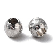 303 Stainless Steel Beads, Round, Stainless Steel Color, 4x3.5mm, Hole: 1.8mm(STAS-Q302-09A-P-01)