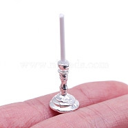 Candlestick Mini Model, Micro Landscape Dollhouse Accessories, Pretending Prop Decorations, Platinum, 12x40mm(PW-WGF0BF4-02)