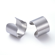 Unisex 304 Stainless Steel Cuff Earrings, Stainless Steel Color, 18.5~19.5x15mm(EJEW-P135-03B)