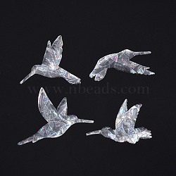 Custom Hummingbird Shape Waterproof PVC Laser Adhesive Stickers, Electrostatic Stickers, Colorful, 8.7~12x12cm, 16 sheets/set(DIY-WH0256-001)