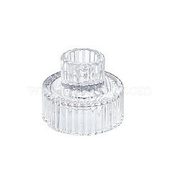 Glass Candlestick Holder, Pillar Candle Centerpiece, Perfect Home Party Decoration, Clear, 6.5x5.5cm(CAND-PW0013-49C-02)