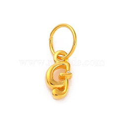 925 Sterling Silver Letter Charms with Jump Rings, Golden, Letter G, 9.5x5x2mm, Hole: 5mm(STER-R008-01G-G)