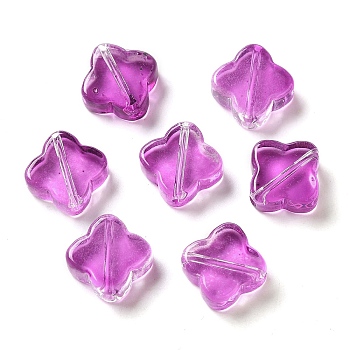 Transparent Glass Beads, Rhombus, Dark Orchid, 11.5x11.5x4.5mm, Hole: 1.2mm