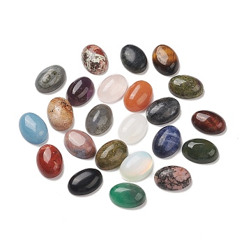 Natural & Synthetic Mixed Gemstone Cabochons, Half Oval, 18x13x6mm