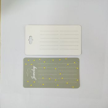Paper Hair Ties Display Cards, Rectangle, Star Pattern, Gray, 10.5x7.6x0.05cm, 100pas/bag