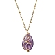 Natural Mixed Gemstone with Brass Pendant Necklaces(NJEW-JN04679)-3