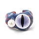 Acrylic Double Dragon Eye Open Cuff Ring(RJEW-H111-03)-2