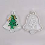 Pendant Silicone Molds, Resin Casting Molds, For UV Resin, Epoxy Resin Jewelry Making, Christmas Bell, White, 70.5x63x8mm(DIY-G010-22)