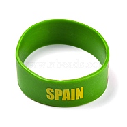 Silicone Wristbands Bracelets, Cord Bracelets, Spain, Green, 202x19x2mm(BJEW-K168-01S)