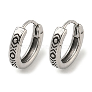 316 Surgical Stainless Steel Hoop Earrings, Ring, Antique Silver, 14x3mm(EJEW-D096-23B-AS)