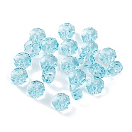 Transparent K9 Glass Beads, Faceted, Rondelle, Aquamarine, 6x4mm, Hole: 1.2mm(GLAA-E048-02-30)