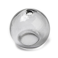 Transparent Glass Bead Cone, for Wind Chimes Making, Half Round, Gray, 10.5x8.5~8.8mm, Hole: 1.2mm, Inner Diameter: 5.8mm(GLAA-G100-01A-03)