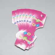 Cardboard Necklace & Bracelet Display Cards, Flower Pattern, Camellia, 14.5x5.5cm(CDIS-R034-39)