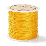 50 Yards Nylon Chinese Knot Cord, Nylon Jewelry Cord for Jewelry Making, Gold, 0.8mm(NWIR-C003-01A-09)