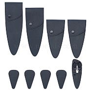 8Pcs 4 Style PU Leather Scissor Tip Protective Covers, Scissor Sheath, Triangle, Black, 7.15~21x4.05~7.1x0.3~0.9cm(FIND-BC0003-60)