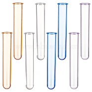 Olycraft 8Pcs 4 Colors Transparent Acrylic Test Tube, for Lab, Mixology, Flower Arrangement, Mixed Color, 12.3x2cm, Inner Diameter: 1.65cm, 2pcs/color(AJEW-OC0003-95)