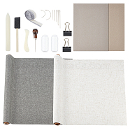 DIY Bookbinding Kits, Including Polyester & Linen Fabrics, Paper Book Board, Carbon Steel Needle, Awls, Clips, Polyester Cords & Headbands, Brush, Paper Slicker, Mixed Color(DIY-OC0012-12)