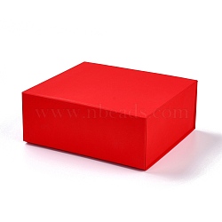 Foldable Cardboard Box, Flip Cover Box, Magnetic Gift Box, Rectangle, Red, 20x18x8.1cm(CON-D011-01E)