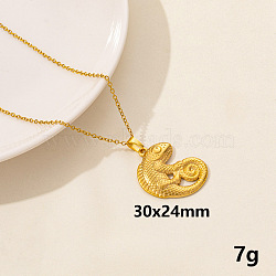 Stainless Steel Insect Gecko Pendant Necklace Unisex Jewelry(TG2584-8)