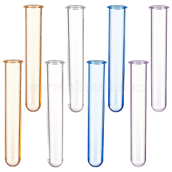 Olycraft 8Pcs 4 Colors Transparent Acrylic Test Tube, for Lab, Mixology, Flower Arrangement, Mixed Color, 12.3x2cm, Inner Diameter: 1.65cm, 2pcs/color(AJEW-OC0003-95)