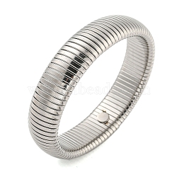 Non-Tarnish 304 Stainless Steel Spring Bangles for Women Men, Stainless Steel Color, Inner Diameter: 2-1/2 inch(6.2cm), 16mm(BJEW-U003-02F-P)