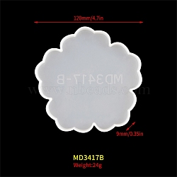 Flower DIY Food Grade Silicone Coaster Molds, Resin Casting Molds, for UV Resin, Epoxy Resin Craft Making, WhiteSmoke, 120x9mm(PW-WG19925-02)